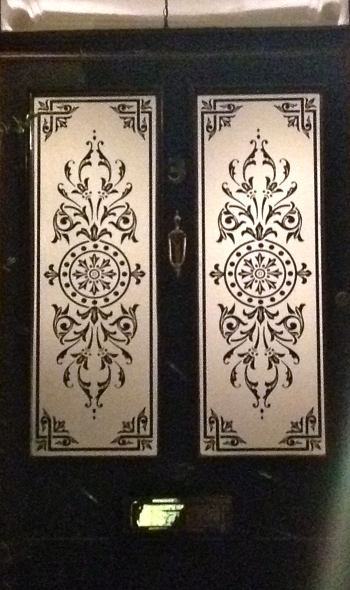 Pair of ornate Victorian style etched door panels