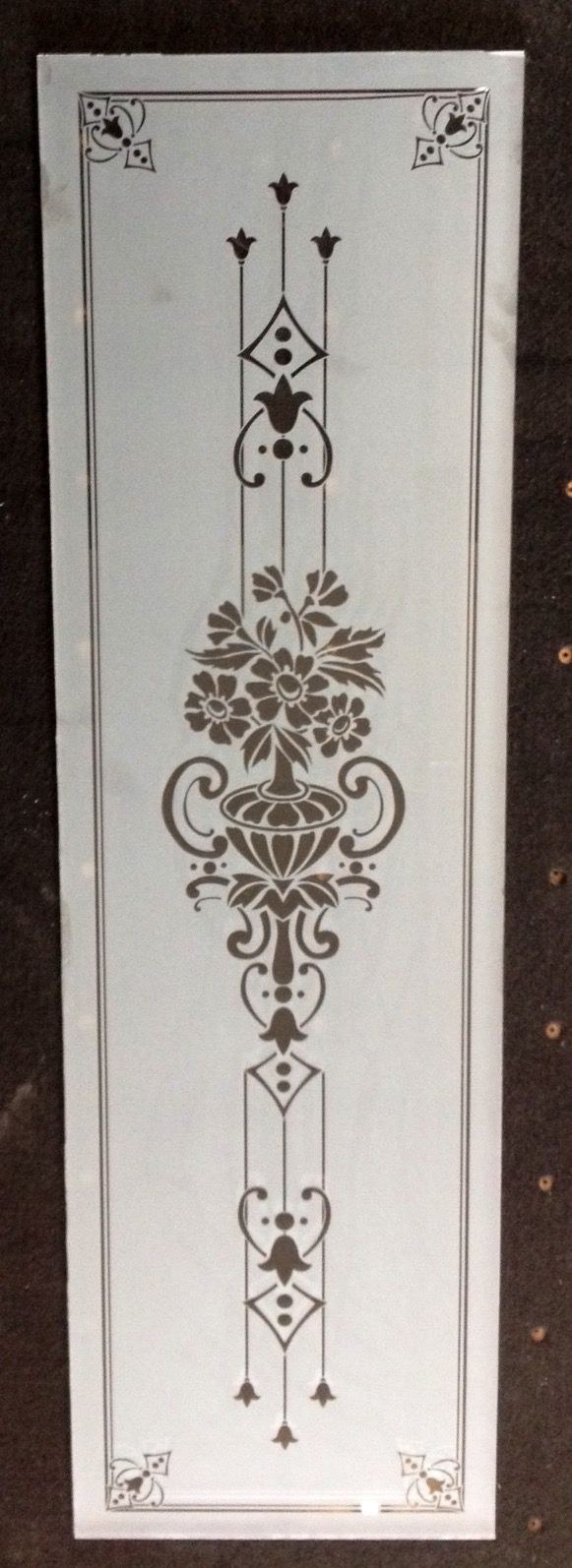 Tall Victorian floral etched door panel